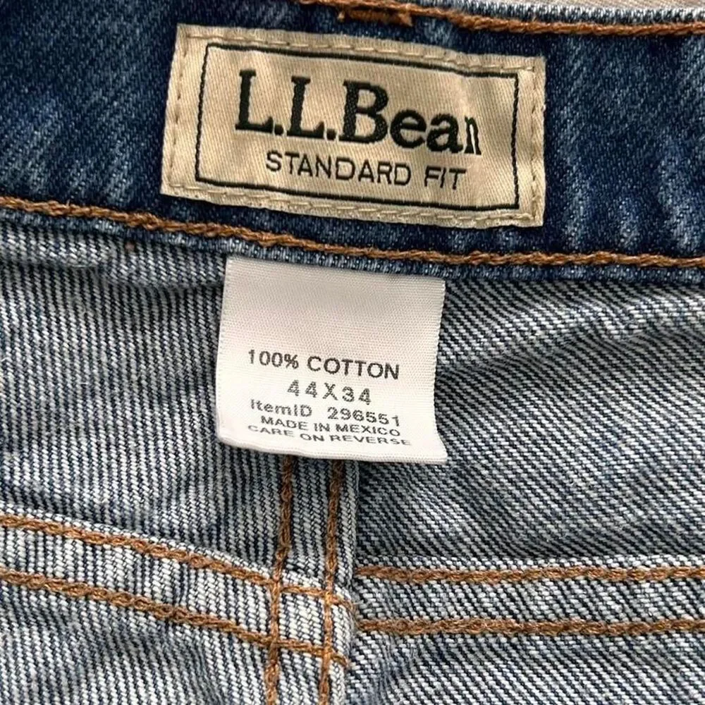 Vintage LL Bean Relaxed Dad Jeans 44x34 Dark Wash Denim Pants Men’s